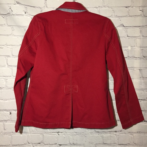 Eddie Bauer 100% cotton red jacket Sz M - Picture 7 of 8